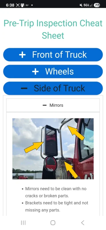 Epic trucking cdl Pre trip cheat sheet