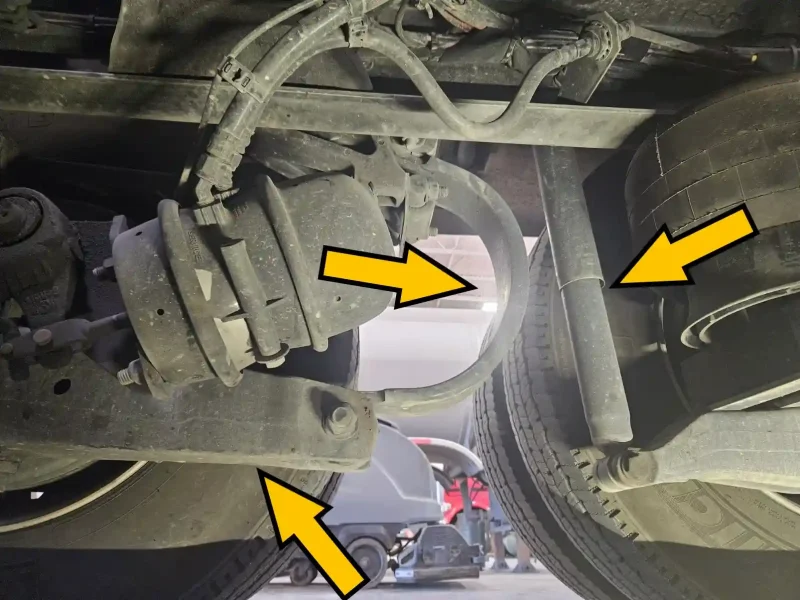 Pre-trip inspection shock and spring