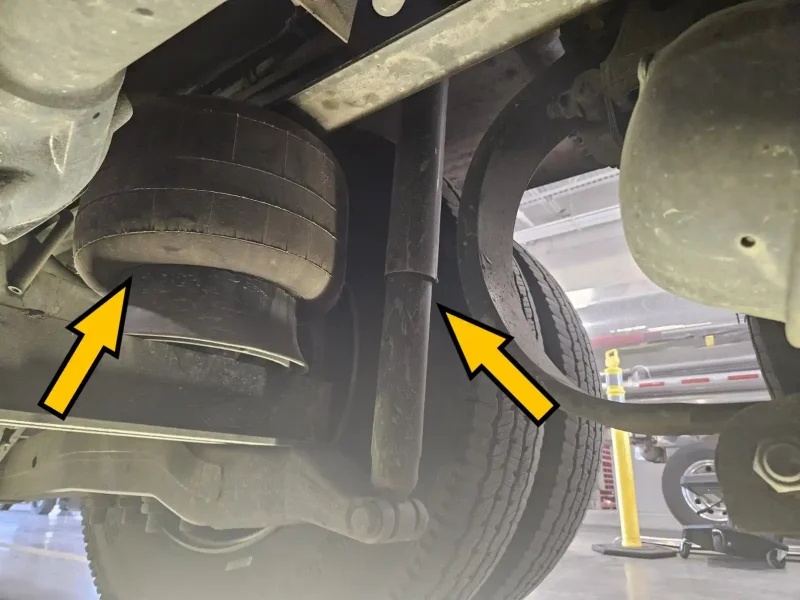 Pre-trip inspection air bag suspension