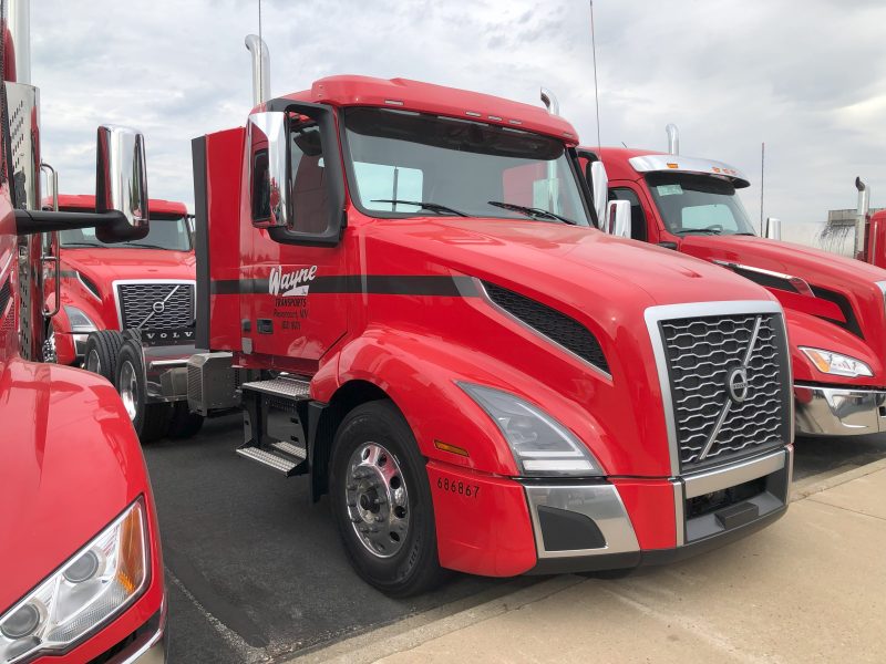 red Volvo day cab
