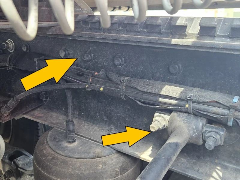 Pre-trip inspection truck frame
