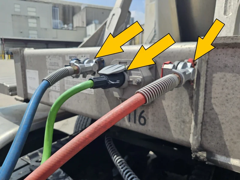 pre-trip inspection air line hookup
